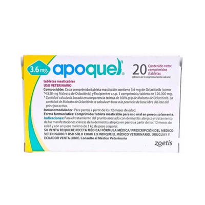Apoquel 20 Tabletas Masticables 3.6 mg