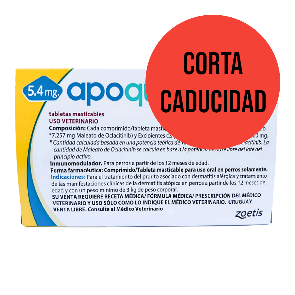 CORTA CADUCIDAD Apoquel 100 Tabletas Masticables 5.4mg