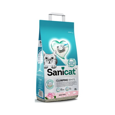 Arena Para Gato Sanicat Clumping White Rose Petals 8 Litros