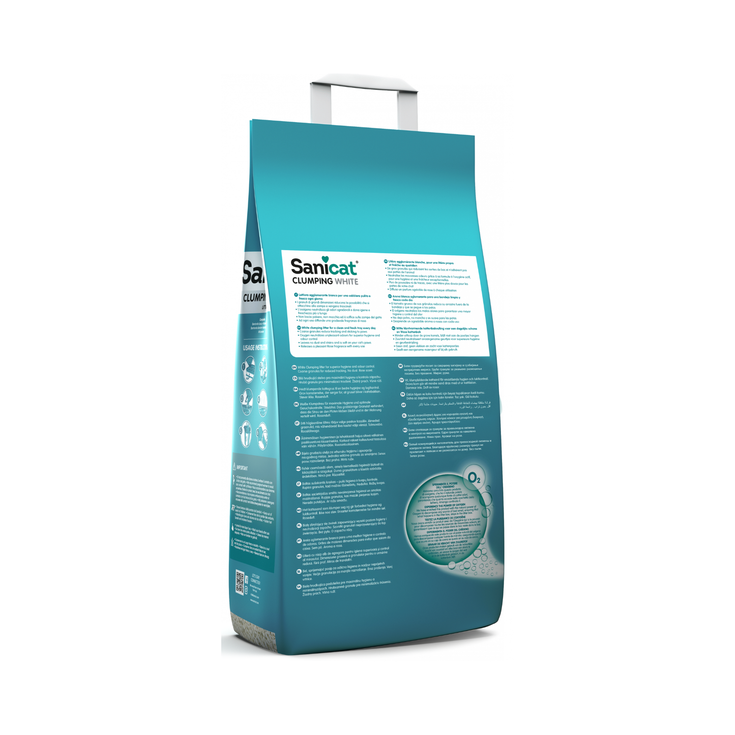 Arena Para Gato Sanicat Clumping White Rose Petals 8 Litros