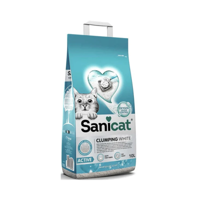 Arena para Gato Sanicat Clumping White Active 10 Litros