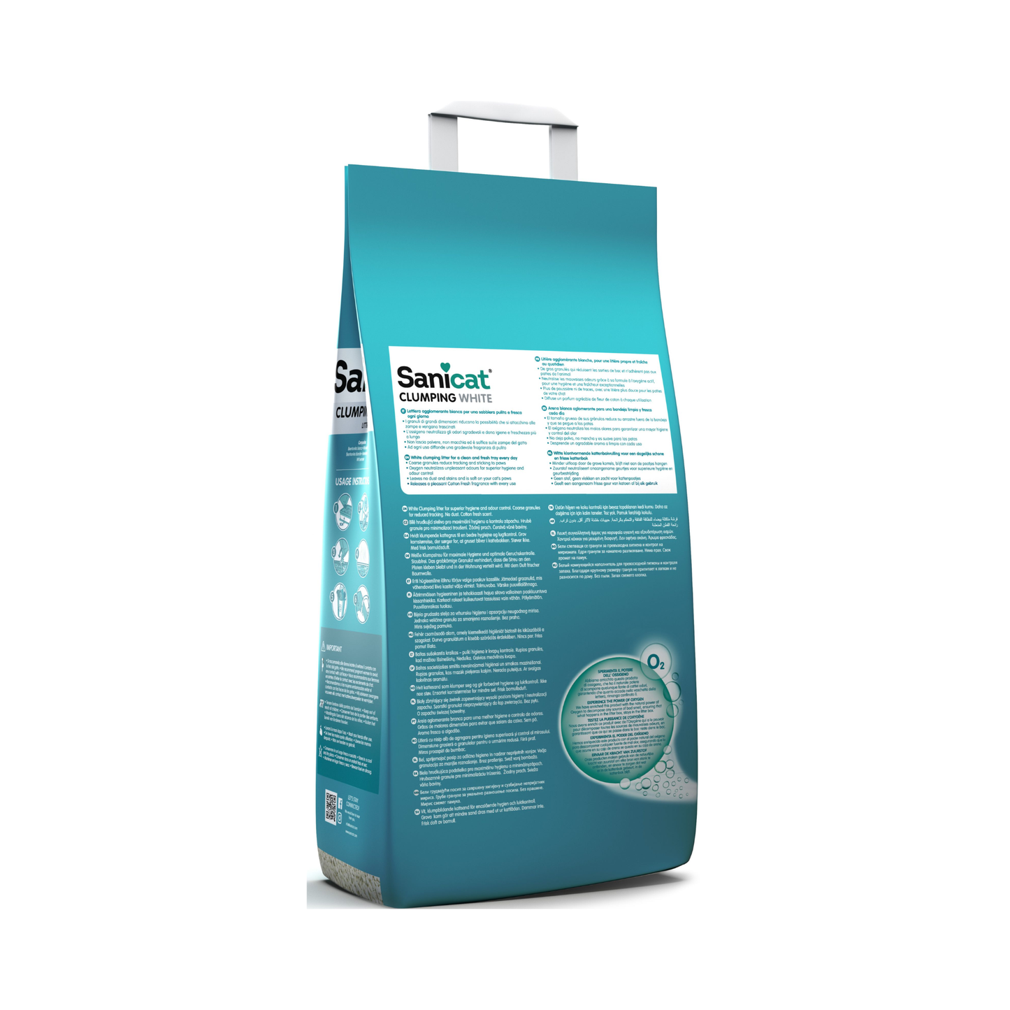 Arena para Gato Sanicat Clumping White Cotton Fresh 20 Litros