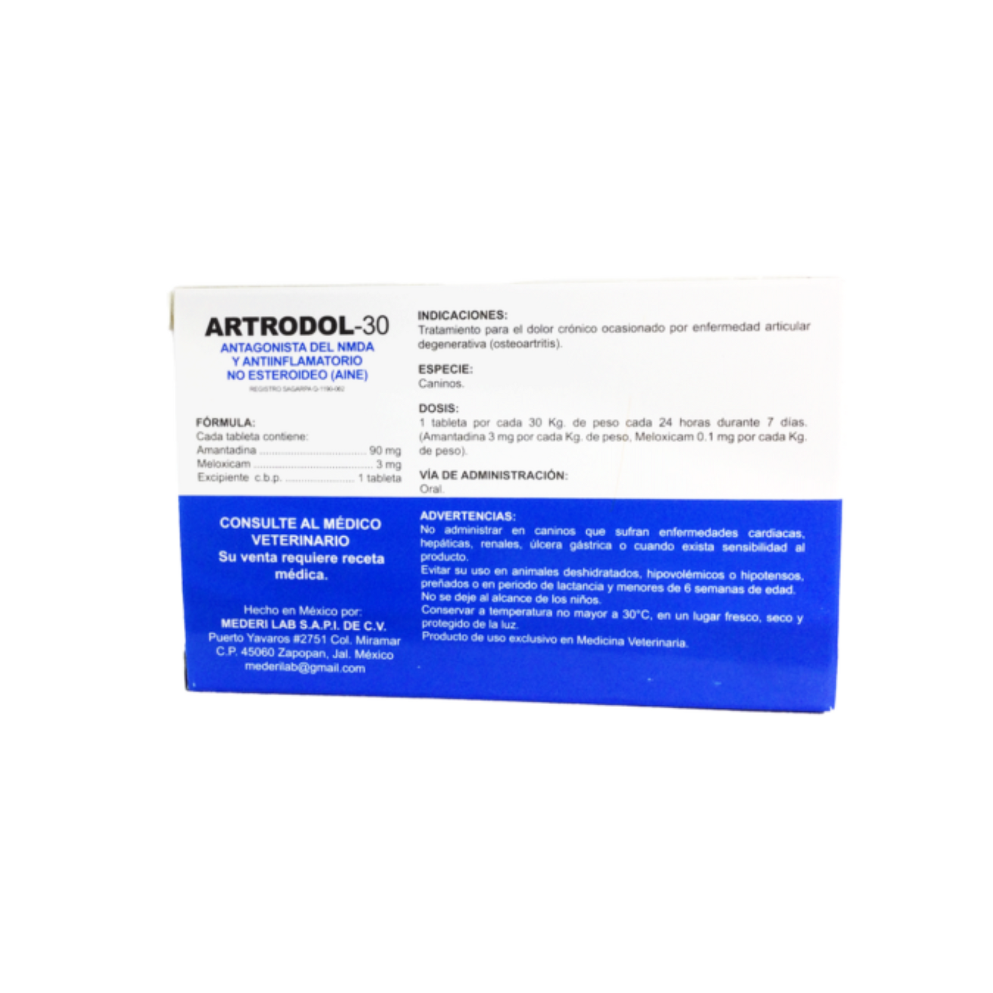 Artrodol 30 con 30 Tabletas Mederilab para Dolor Articular