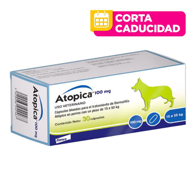 CORTA CADUCIDAD Atopica Ciclosporina 30 cápsulas de 100mg Elanco