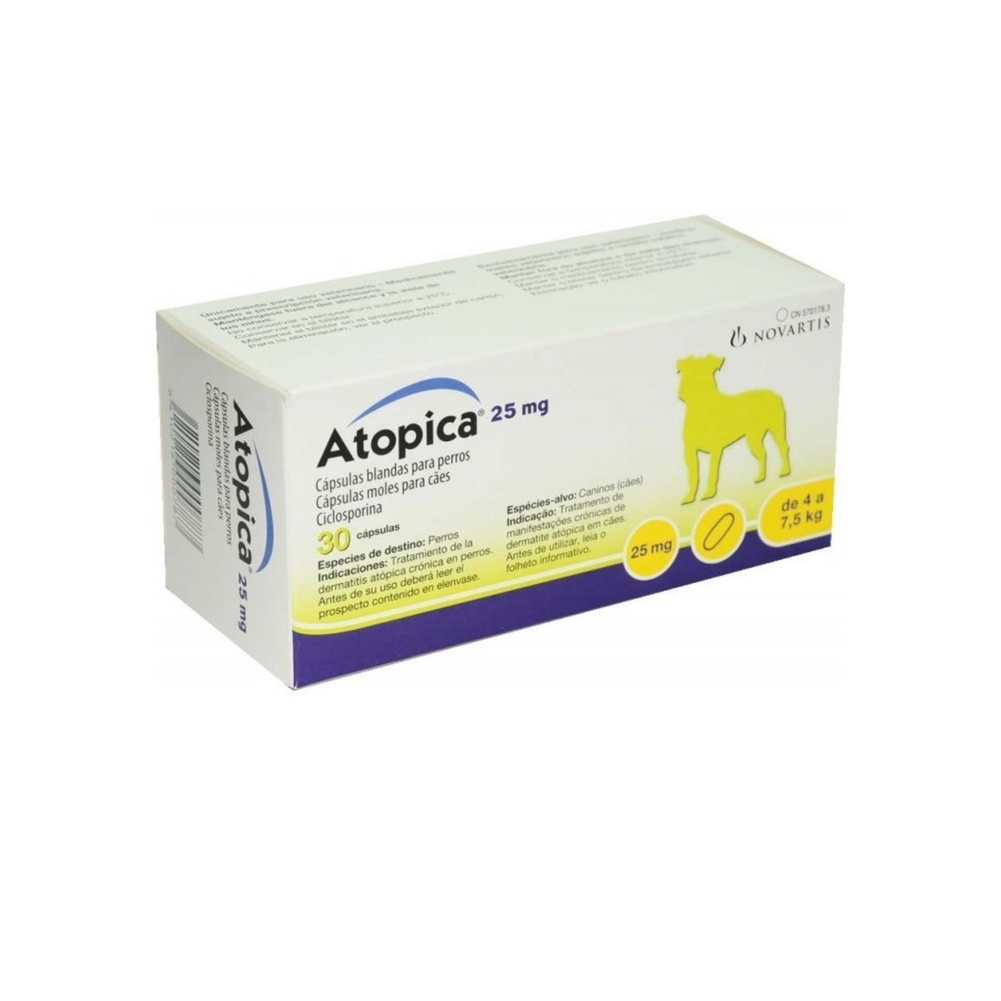 Atopica Ciclosporina 25mg con 30 cápsulas Elanco