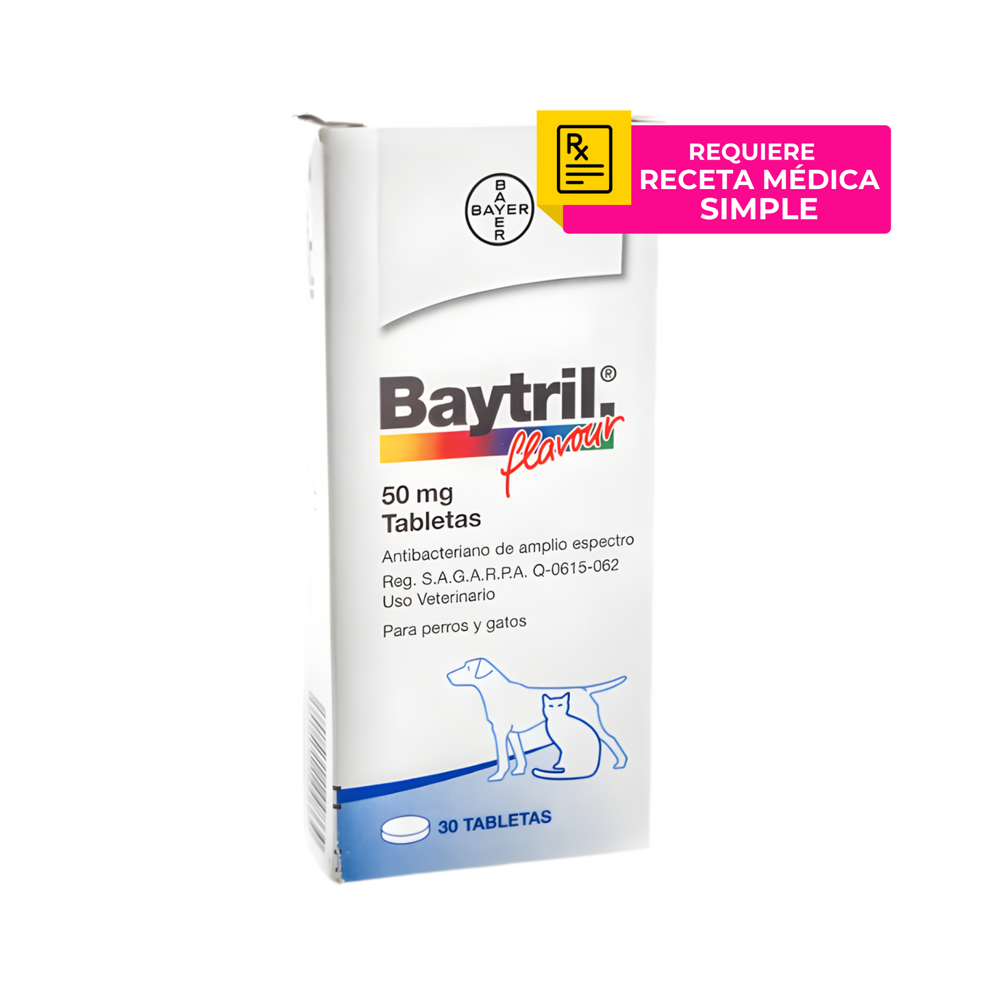 Baytril Flavour 50 mg 30 Tabletas, Elanco