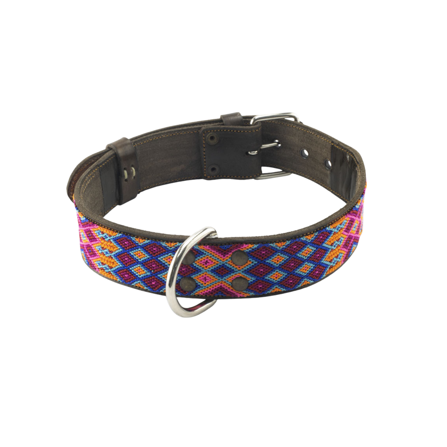B&Kolor Collar Artesanal Rosa Fuerte Talla Mediano Ancho