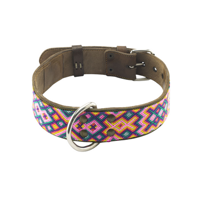 B&Kolor Collar Artesanal Color Rosa Talla Grande Ancho
