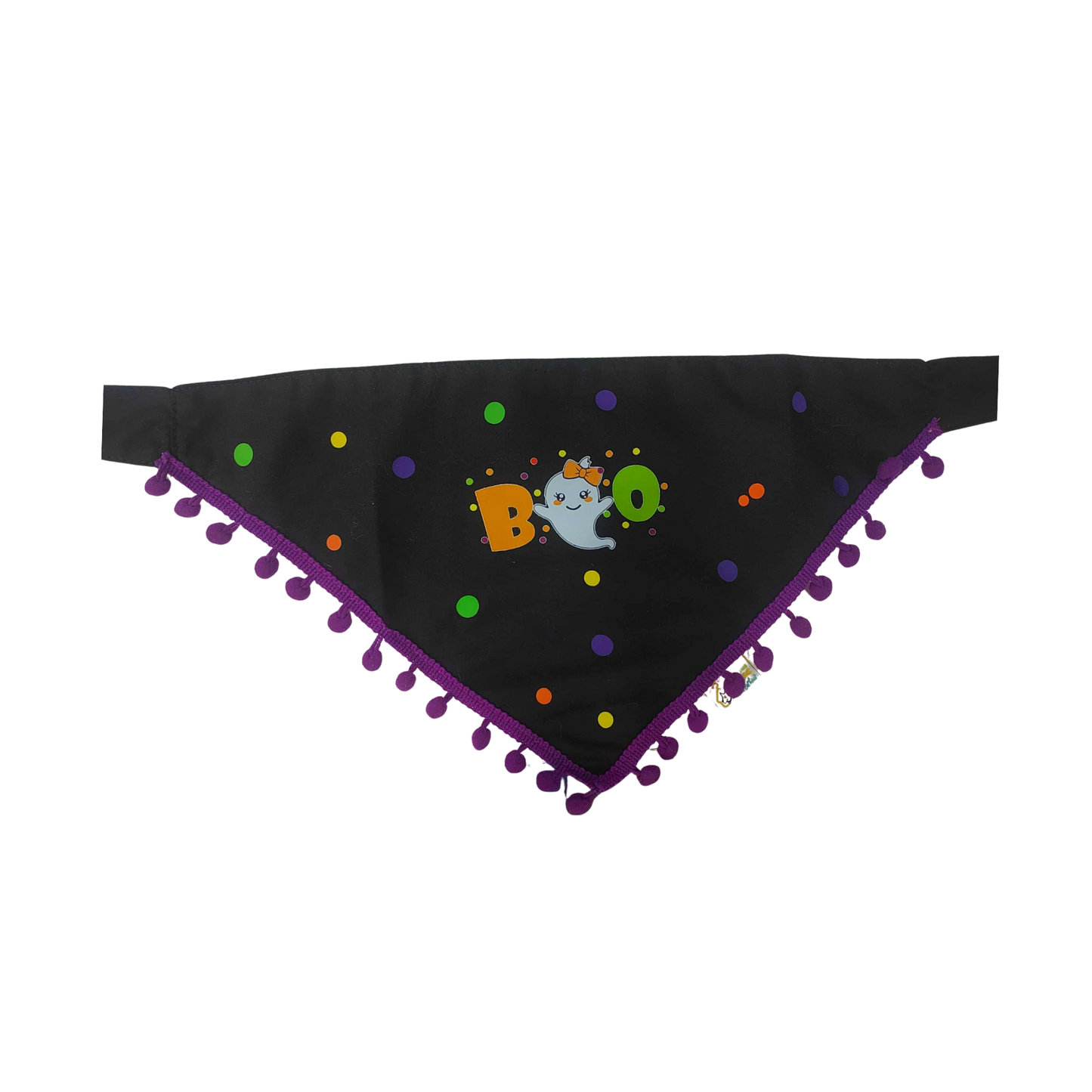 Perritos House Bandana de Halloween para Hembra Talla L Fantasma BOO con Detalles de Colores