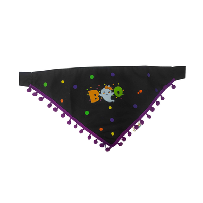 Perritos House Bandana de Halloween para Hembra Talla M Fantasma BOO con Detalles de Colores