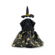 CATM Disfraz de Bruja Color Negro con Dorado para Mascota Talla 5