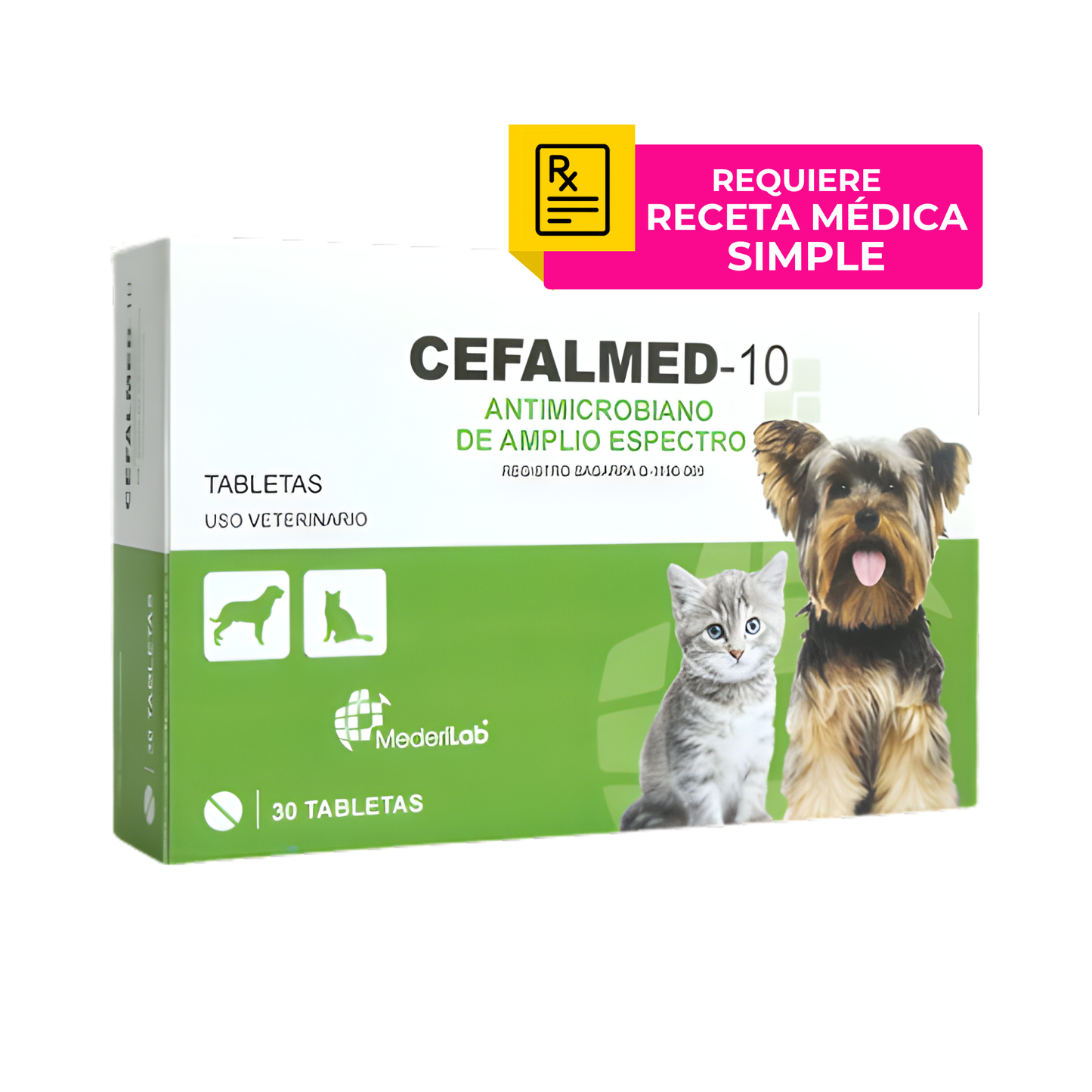 Cefalmed 10 Antimicrobiano 30 Tabletas Mederilab