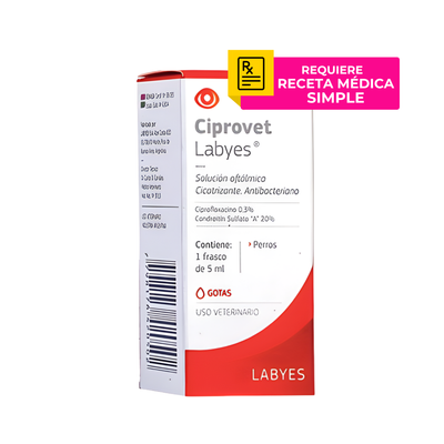 Ciprovet 5 ml Labyes | Infección de Ojos en Gatos y Perros