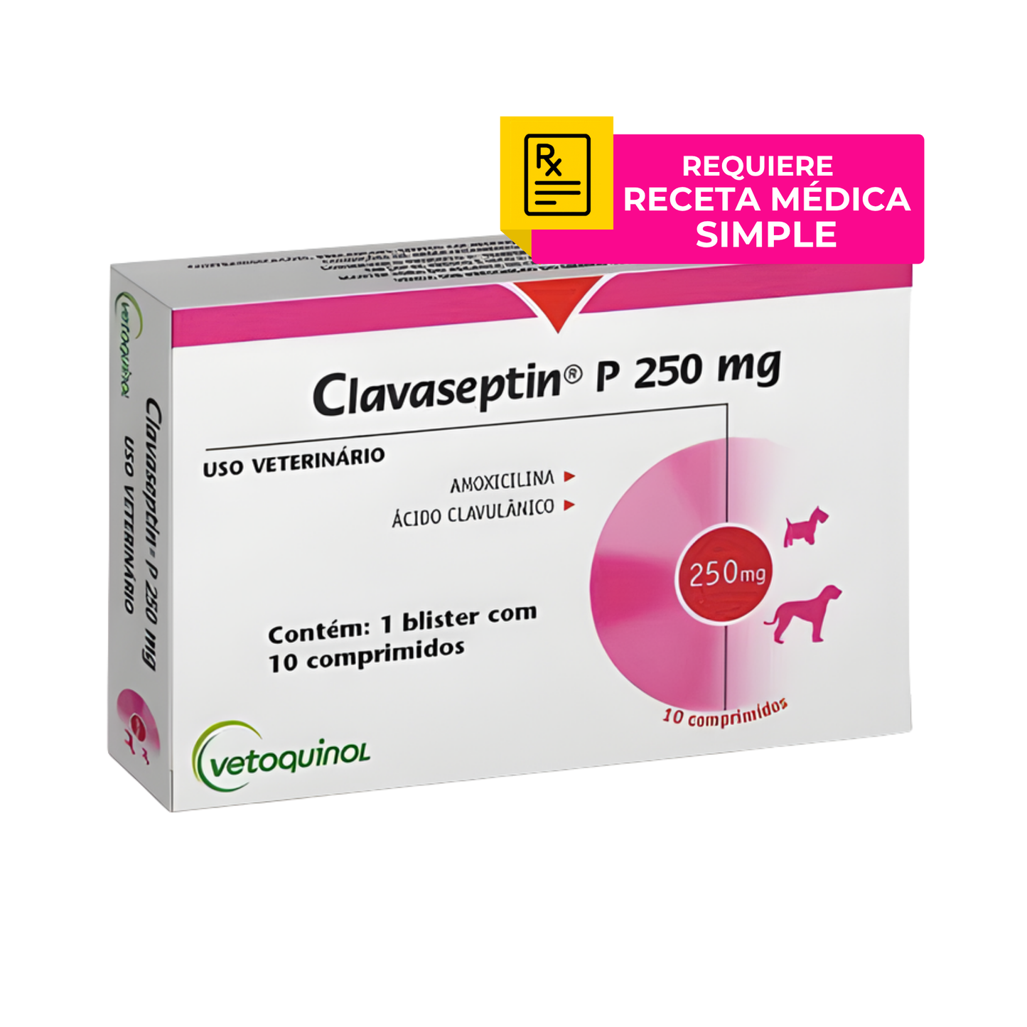 Clavaseptin P. 250 Mg Antibiótico Blister de 10 Tabletas, Vetoquinol