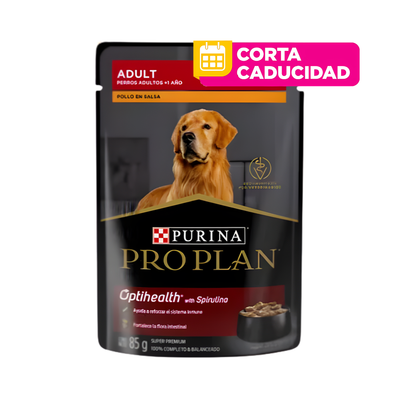 CORTA CADUCIDAD 01/06/2026 24 Pouches Pro Plan Perro Adulto Receta de Pollo 85 Gr.