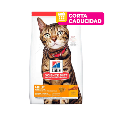 CORTA CADUCIDAD 01/07/2026 Hill's Science Diet Adult Light Alimento Bajo en Calorías para Gato Adulto 7.3Kg
