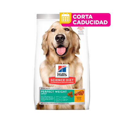 CORTA CADUCIDAD 01/07/2026 Hill's Science Diet Perfect Weight Croquetas Hills Perro Adulto Control de Peso 11.3Kg