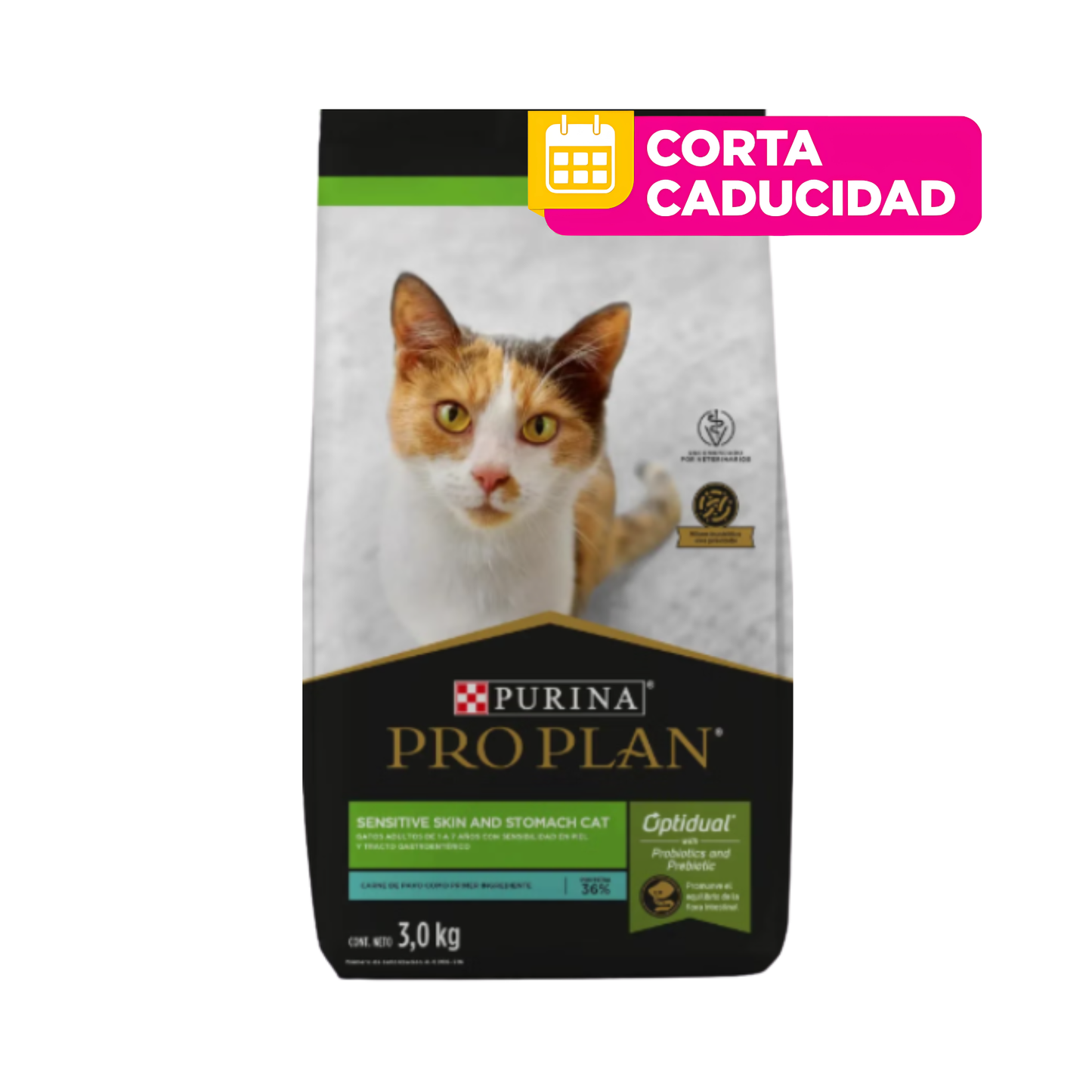CORTA CADUCIDAD 01/07/2026 Purina Pro Plan Gatos Sensitive Skin and Stomach 3 kg