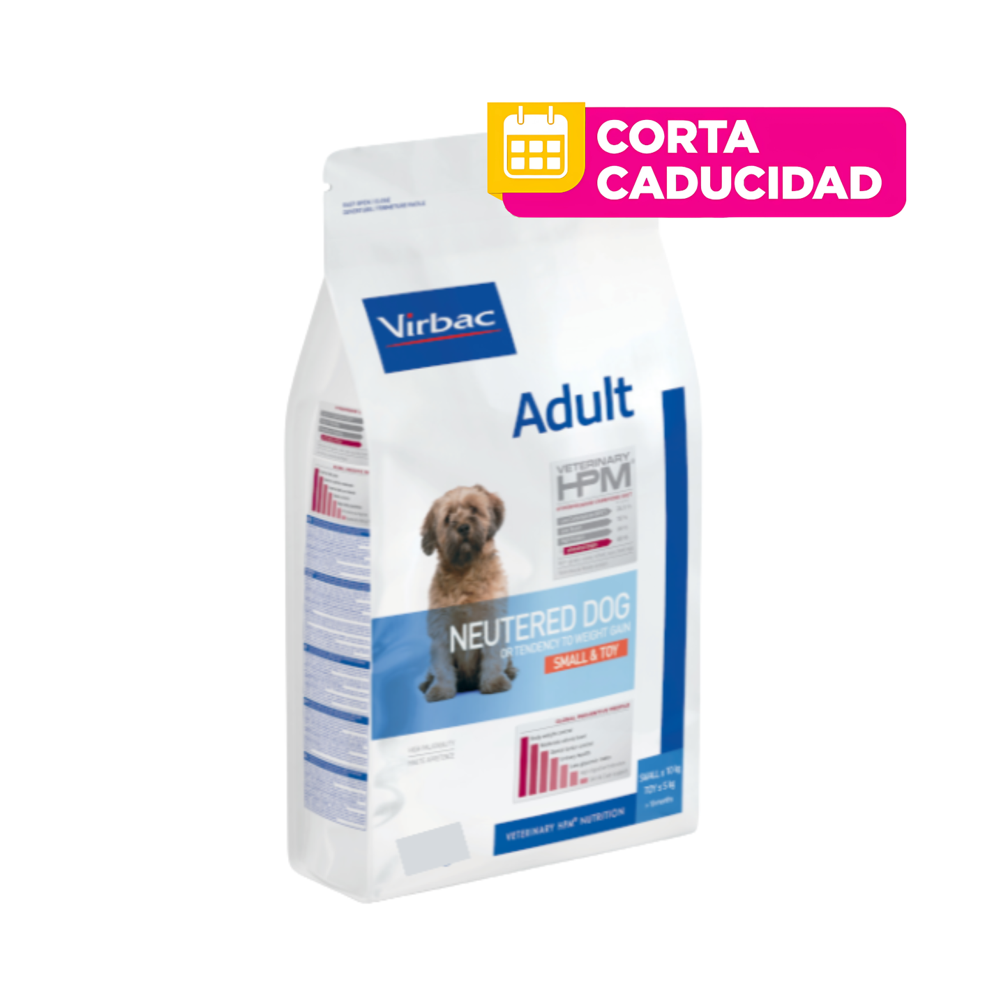CORTA CADUCIDAD 03/06/2026 Virbac HPM Dog Adult Neutered Small and Toy 3 Kg