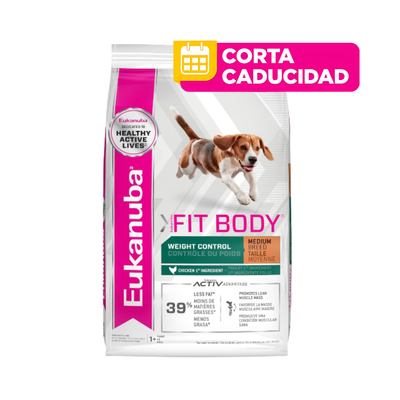 CORTA CADUCIDAD 13/11/2026 Eukanuba Weight Control Fit Body para Razas Medianas 12.71 Kg.