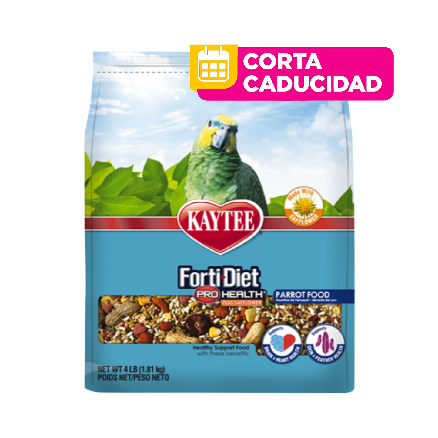 CORTA CADUCIDAD 22/10/2026 Kaytee Forti Diet Prohealth Plumas Alimento para Loro 4lb