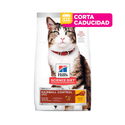 CORTA CADUCIDAD 30/06/2026 Hill's Science Diet Hairball Control, Alimento Control de Bolas de Pelo para Gato Adulto 3.2Kg