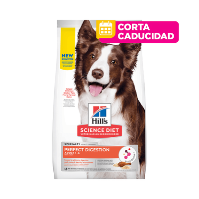 CORTA CADUCIDAD 30/06/2026 Hill's Science Diet Perfect Digestion Alimento de Cuidado Digestivo para Perro Adulto, Sabor Pollo 1.6 Kg