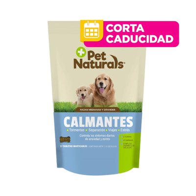 CORTA CADUCIDAD 31/05/2026 Calmantes Naturales para Perro Raza Mediana y Grande, Sin Sedantes. Sabor a Premio 21pz