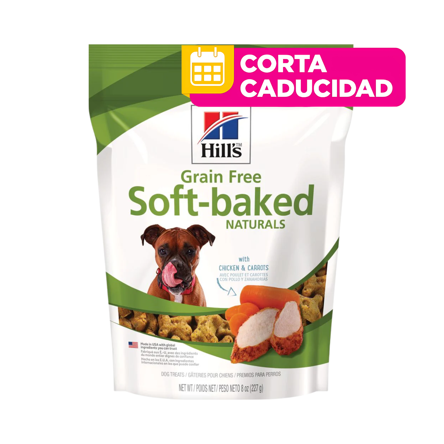 CORTA CADUCIDAD 31/05/2026 Hill's 1 Premio Grain Free Soft-Baked Naturals, Premios Naturales Sin Granos, Horneados Suavemente con Pollo y Zanahorias 227 g