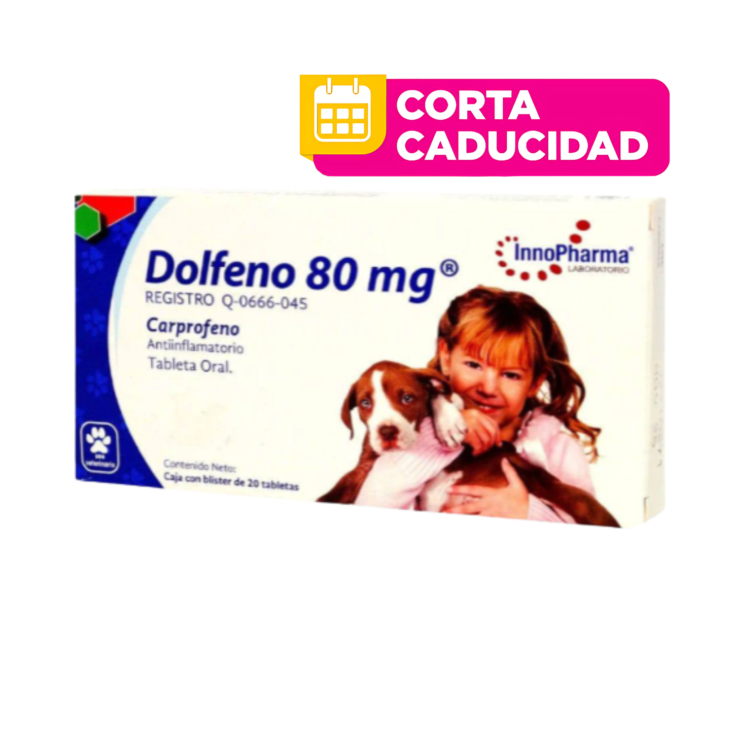 CORTA CADUCIDAD 31/05/2026 Innopharma Dolfeno 80 mg 20 Tabletas