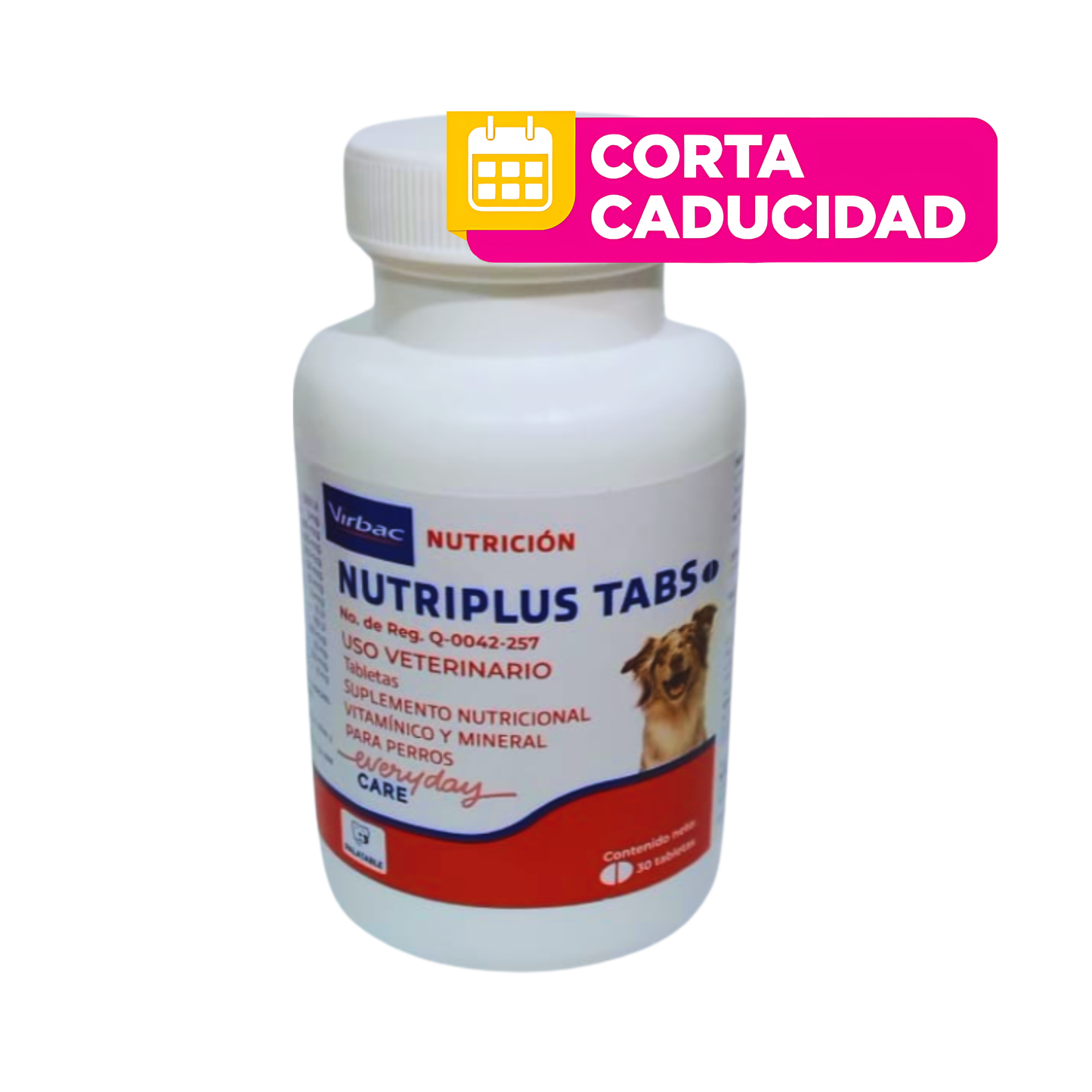 CORTA CADUCIDAD 31/05/2026 Nutriplus Tabs, Suplemento Nutricional para Perros, Frasco con 30 Tabletas, Virbac