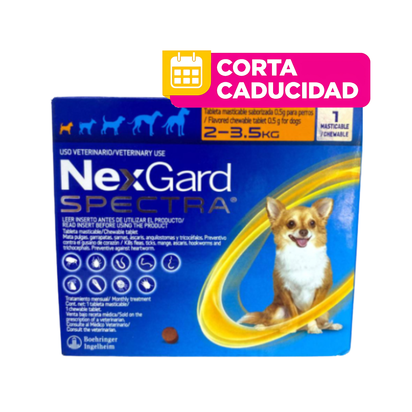 CORTA CADUCIDAD Nexgard Spectra 1 Tableta 2 a 3.5 Kg