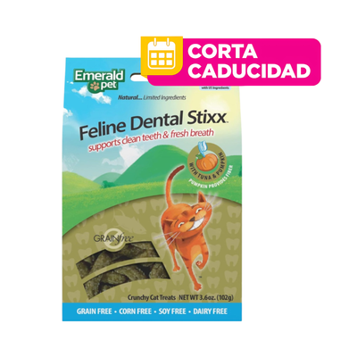 CORTA CADUCIDAD Premios para Gatos Dental Stixx, Sabor Atún y Calabaza, 102gr