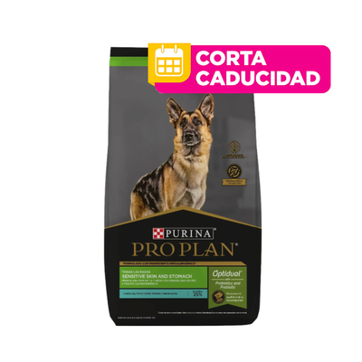 CORTA CADUCIDAD 01/04/2026 Pro Plan Perro Adulto Sensitive Skin and Stomach Todas las Razas 10 Kg.