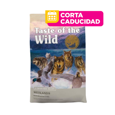 CORTA CADUCIDAD 20/01/2026 Taste Of The Wild Wetlands Canine Alimento para Perro Adulto con Pato Asado 6.3 Kg
