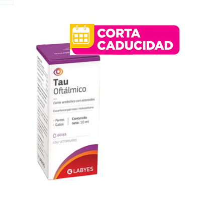 CORTA CADUCIDAD Tau Oftálmico Colirio Antibiótico con Esteroides 10 Ml., Labyes
