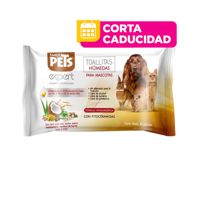 CORTA CADUCIDAD Toallitas humedas para perros Expert con 40 Piezas