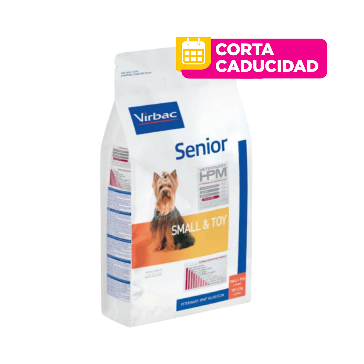 CORTA CADUCIDAD 30/sep/2026 Alimento Virbac HPM Dog Senior Small and Toy 7 Kg
