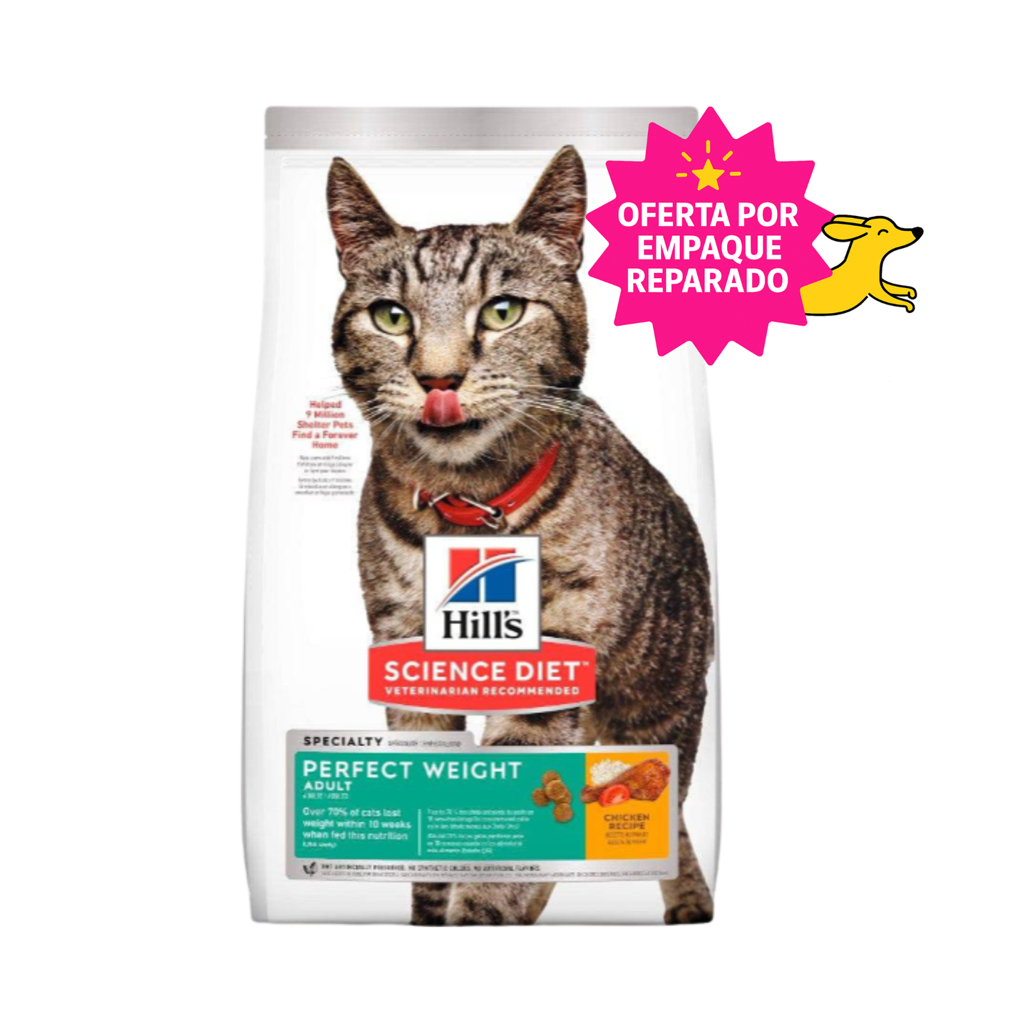 EMPAQUE REPARADO Hill's Perfect Weight Gato Alimento Control de Peso para Felinos Adulto 6.8Kg