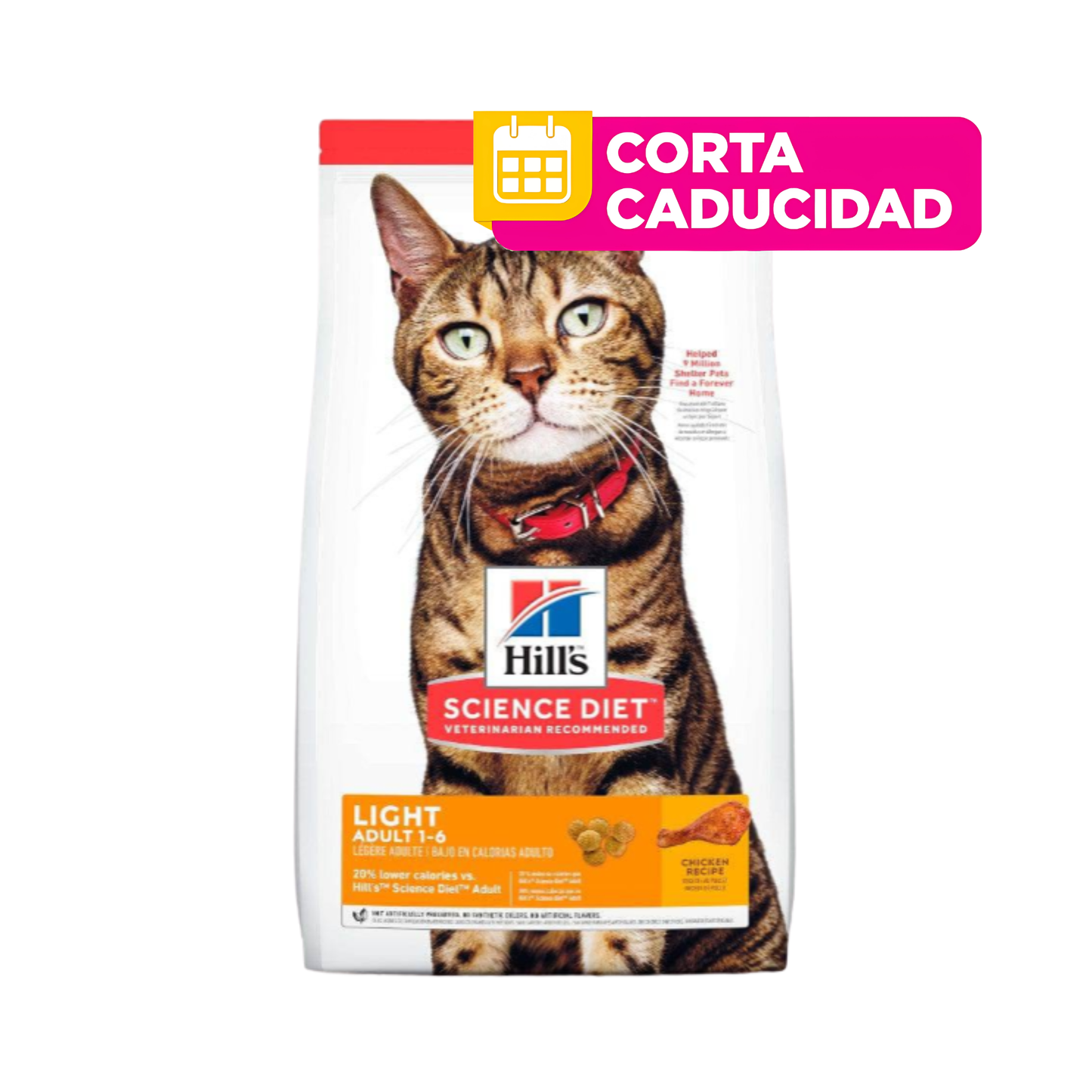 CORTA CADUCIDAD 30/11/2026 Hill's Science Diet Adult Light Alimento Bajo en Calorías para Gato Adulto 3.2Kg