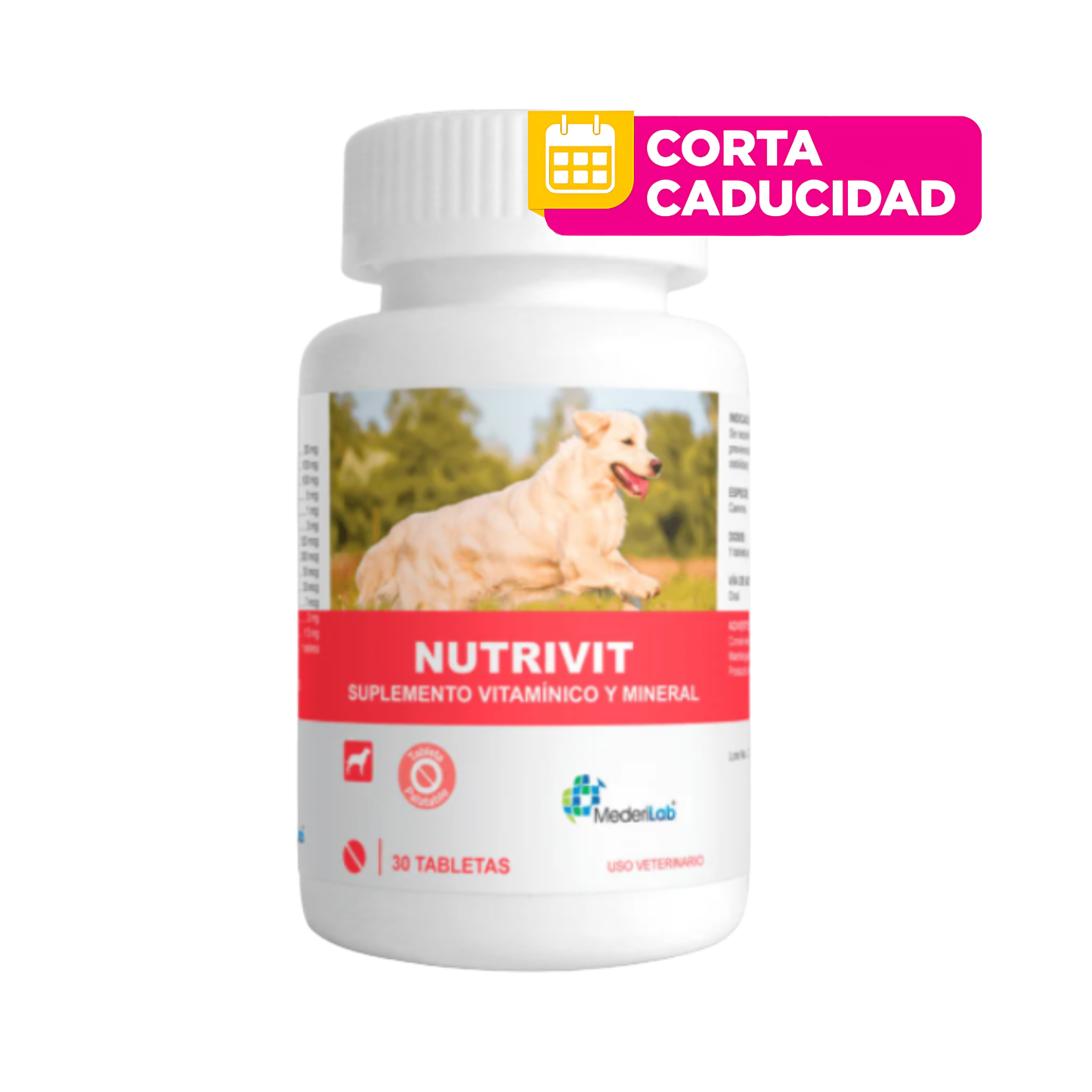 CORTA CADUCIDAD 30/09/2026 Nutrivit Piel y Pelaje Perros 30 Tabletas Mederilab