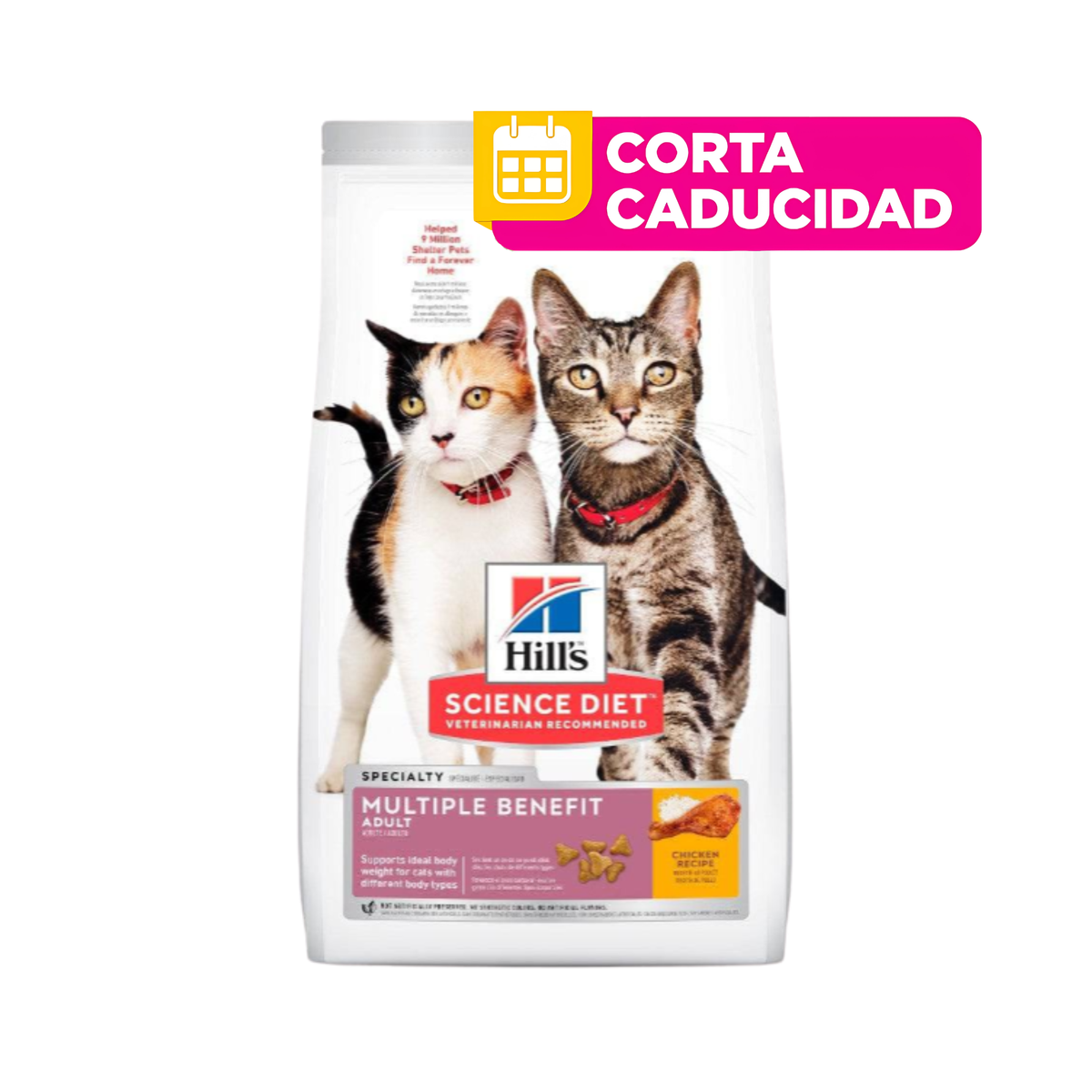 CORTA CADUCIDAD 30/11/2026 Hill's Science Diet Multiple Benefit Alimento para Hogares con Varios Gatos 7Kg