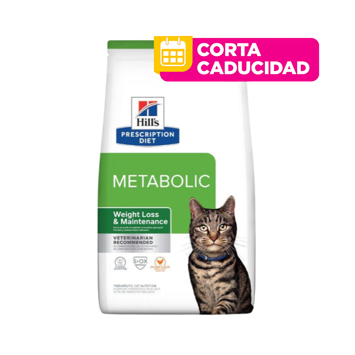 CORTA CADUCIDAD 30/11/2026 Hill's Prescription Diet Metabolic, Pérdida y Mantenimiento del Peso, para Gato, 8 Kg