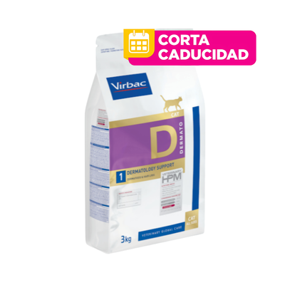 CORTA CADUCIDAD 08/10/2026 Virbac HPM Cat Dermatology Support 3 Kg