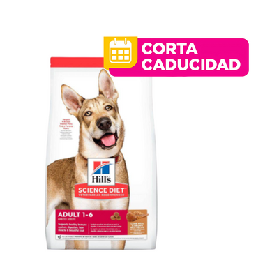 CORTA CADUCIDAD Hill's Science Diet Adult, alimento saludable perro adulto receta de cordero y arroz integral 15Kg