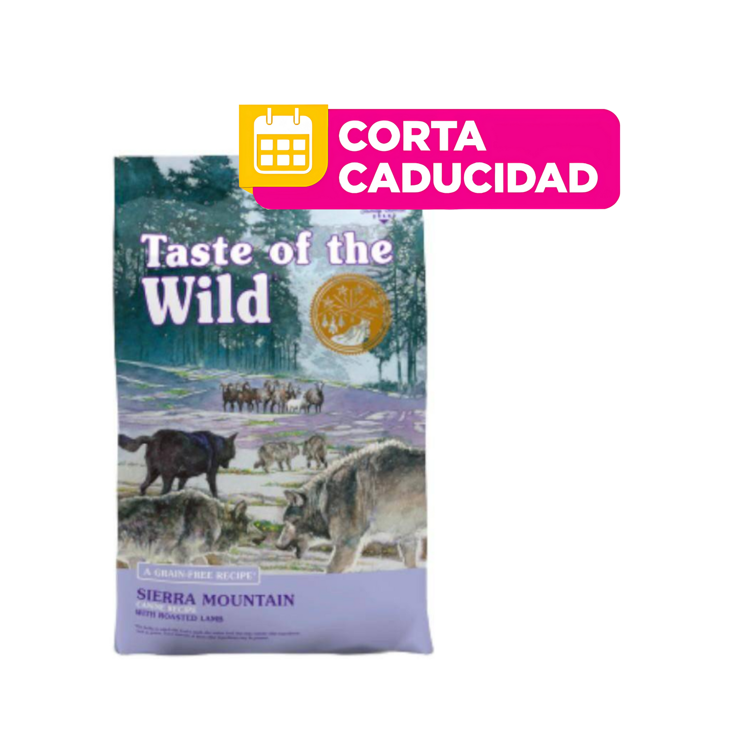 CORTA CADUCIDAD Taste Of The Wild Sierra Mountain Alimento para Perros Cachorros y Senior con Cordero Asado 2.28 kg