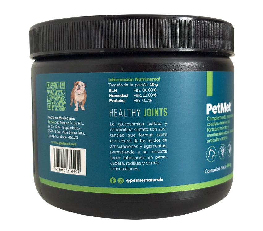 Healthy Joints Petmet Naturals 400 g, suplemento articular en polvo para perro