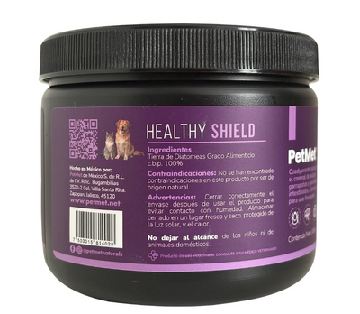 Healthy Shield - Eliminador de Pulgas, Garrapatas y Parásitos Internos 100 gr