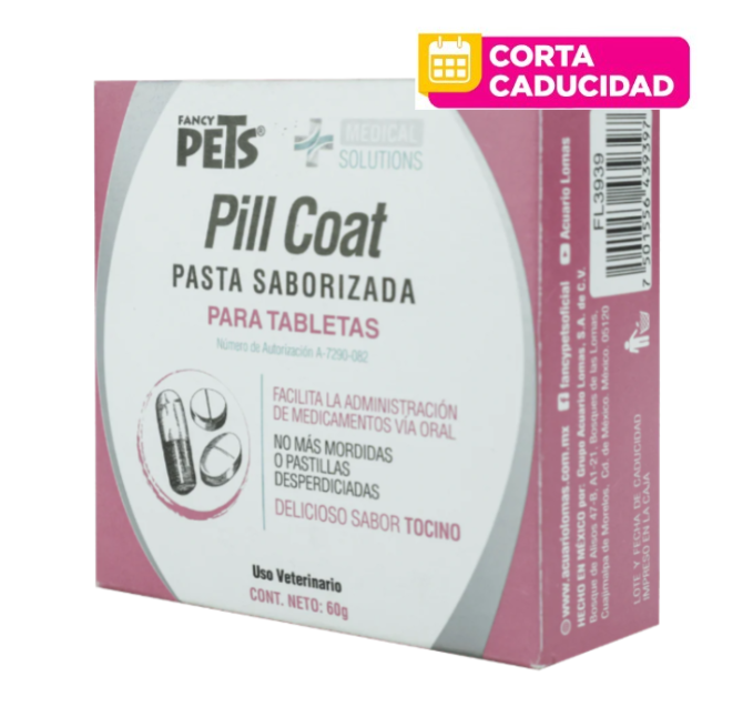 CORTA CADUCIDAD 21/10/2026 Pill Coat Pasta Saborizada para Mascotas 60 Gr., Medical Solutions