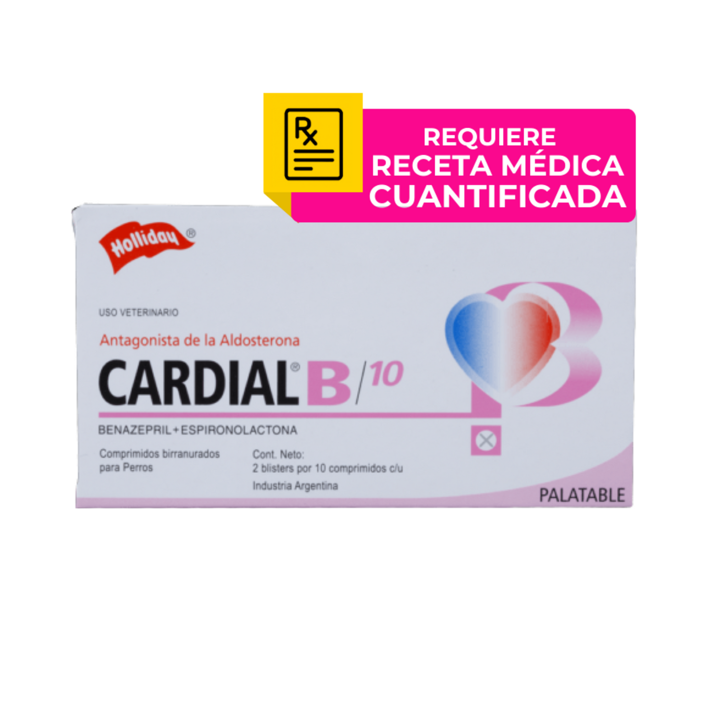 Cardial B 10 Vasodilatador mixto 2 blísters de 10 comprimidos Holliday